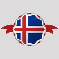 creativo Islandia bandera pegatina emblema vector