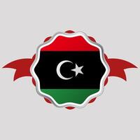 Creative Libya Flag Sticker Emblem vector