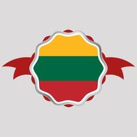 Creative Lithuania Flag Sticker Emblem vector