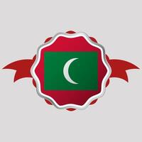 Creative Maldives Flag Sticker Emblem vector