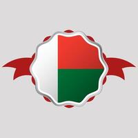Creative Madagascar Flag Sticker Emblem vector