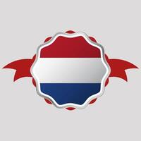 Creative Netherlands Flag Sticker Emblem vector