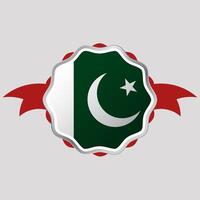Creative Pakistan Flag Sticker Emblem vector