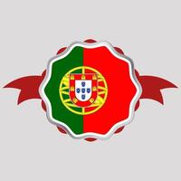 Creative Portugal Flag Sticker Emblem vector