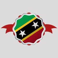 creativo Santo kitts y nevis bandera pegatina emblema vector