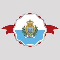 Creative San Marino Flag Sticker Emblem vector