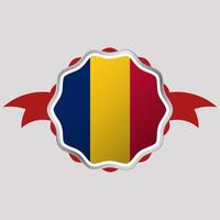 creativo Rumania bandera pegatina emblema vector