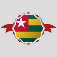 Creative Togo Flag Sticker Emblem vector