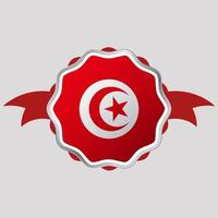 Creative Tunisia Flag Sticker Emblem vector