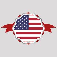 creativo Estados Unidos bandera pegatina emblema vector