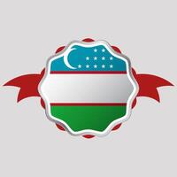 Creative Uzbekistan Flag Sticker Emblem vector