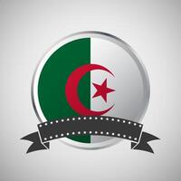 Vector Algeria Round Flag Banner Vector Illustration