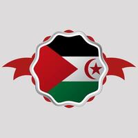 Creative Western Sahara Flag Sticker Emblem vector