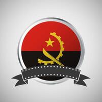 Vector Angola Round Flag Banner Vector Illustration