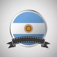Vector Argentina Round Flag Banner Vector Illustration