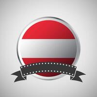 Vector Austria Round Flag Banner Vector Illustration