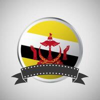 Vector Brunei Round Flag Banner Vector Illustration
