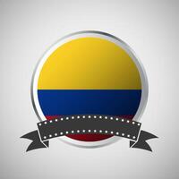 Vector Colombia Round Flag Banner Vector Illustration