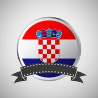 Vector Croatia Round Flag Banner Vector Illustration