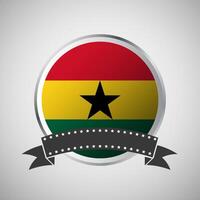 Vector Ghana Round Flag Banner Vector Illustration