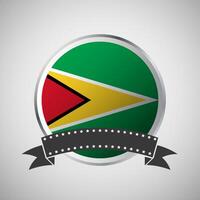 Vector Guyana Round Flag Banner Vector Illustration