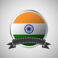 Vector India Round Flag Banner Vector Illustration