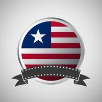 Vector Liberia Round Flag Banner Vector Illustration