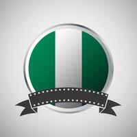 Vector Nigeria Round Flag Banner Vector Illustration