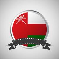 Vector Oman Round Flag Banner Vector Illustration