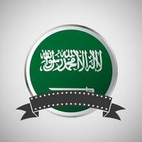 Vector Saudi Arabia Round Flag Banner Vector Illustration