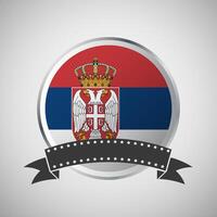 Vector Serbia Round Flag Banner Vector Illustration