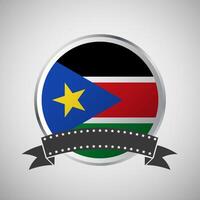 Vector South Sudan Round Flag Banner Vector Illustration