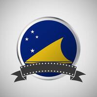 Vector Tokelau Round Flag Banner Vector Illustration