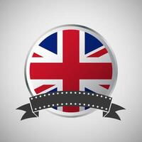 Vector United Kingdom Round Flag Banner Vector Illustration