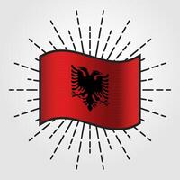 Vintage Albania National Flag Illustration vector