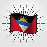 Vintage Antigua and Barbuda National Flag Illustration vector