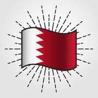 Vintage Bahrain National Flag Illustration vector