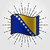 Clásico bosnia y herzegovina nacional bandera ilustración vector