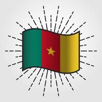 Vintage Cameroon National Flag Illustration vector