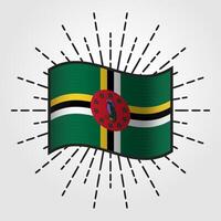 Vintage Dominica National Flag Illustration vector