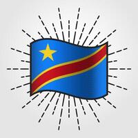 Vintage Democratic Republic of the Congo National Flag Illustration vector