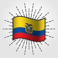 Vintage Ecuador National Flag Illustration vector