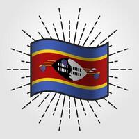 Vintage Eswatini National Flag Illustration vector