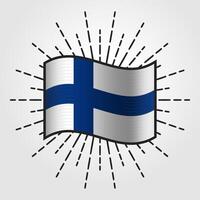 Vintage Finland National Flag Illustration vector