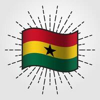 Vintage Ghana National Flag Illustration vector