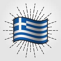 Vintage Greece National Flag Illustration vector