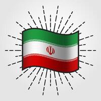 Vintage Iran National Flag Illustration vector