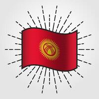 Vintage Kyrgyzstan National Flag Illustration vector