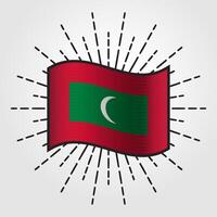 Vintage Maldives National Flag Illustration vector