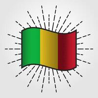 Vintage Mali National Flag Illustration vector